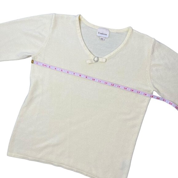 vintage butter yellow three-quarter sleeve top - Picture 3 of 7